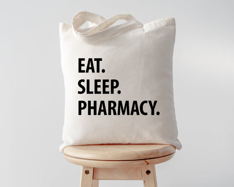 Pharmacist Gift, Eat Sleep Pharmacy Tote Bag | Long Handle Bag - 1056-WaryaTshirts