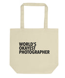 Photographer Tote Bag, Photographer gift, World's Okayest Photographer Tote Bag Long Handle Bags - 135