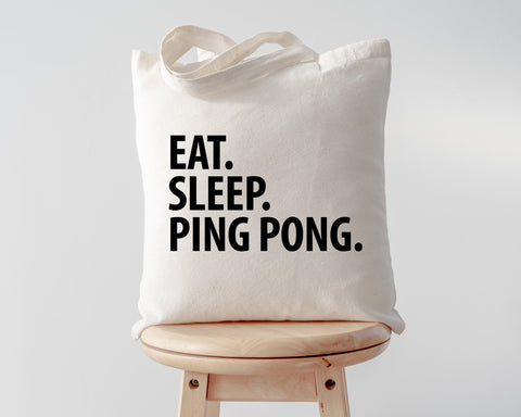 Ping Pong Bag, Eat Sleep Ping Pong Tote Bag | Long Handle Bags - 3722-WaryaTshirts