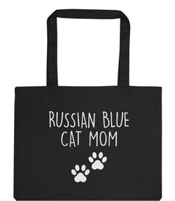 Russian Blue Cat Mom Tote Bag | Long Handle Bags - 2387-WaryaTshirts