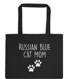 Russian Blue Cat Mom Tote Bag | Long Handle Bags - 2387-WaryaTshirts