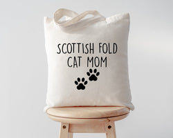 Scottish Fold Cat Mom Tote Bag | Long Handle Bags - 2392
