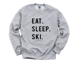 Skiing Sweatshirt, Eat Sleep Ski Sweater Mens Womens Gift - 760-WaryaTshirts