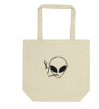 Smoking Alien Tote Bag, Alien Bag, Alien Tote Bag | Long Handle Bag - 170-WaryaTshirts