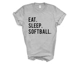 Softball T-shirt, Eat Sleep Softball shirt Mens Womens Gift - 604-WaryaTshirts