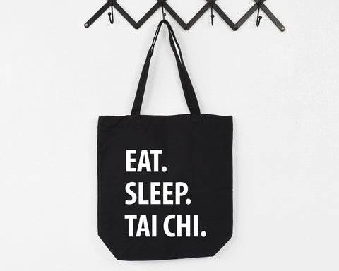 Tai Chai Bag, Eat Sleep Tai Chai Tote Bag | Long Handle Bags - 1279-WaryaTshirts