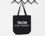 Tai Chi Tote Bag, Tai Chi gift, Tai Chi is My Therapy Tote Bag | Long Handle Bag - 849-WaryaTshirts