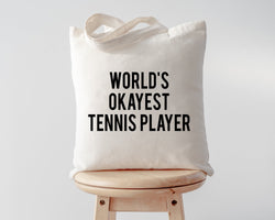 Tennis Bag, World's Okayest Tennis Player Tote Bag | Long Handle Bags - 1729-WaryaTshirts