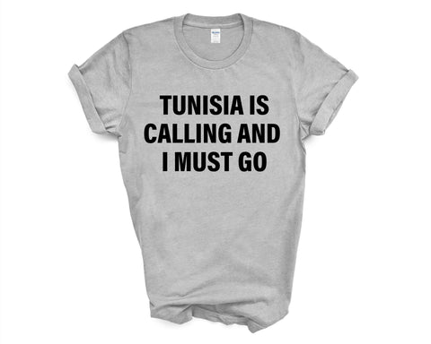 Tunisia T-shirt, Tunisia is calling and i must go shirt Mens Womens Gift - 4065-WaryaTshirts