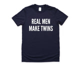 Twins t-shirt, Dad of 2, Real Men Make Twins T-Shirt Baby shower Gift - 4279-WaryaTshirts