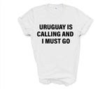 Uruguay T-shirt, Uruguay is calling and i must go shirt Mens Womens Gift - 4111-WaryaTshirts