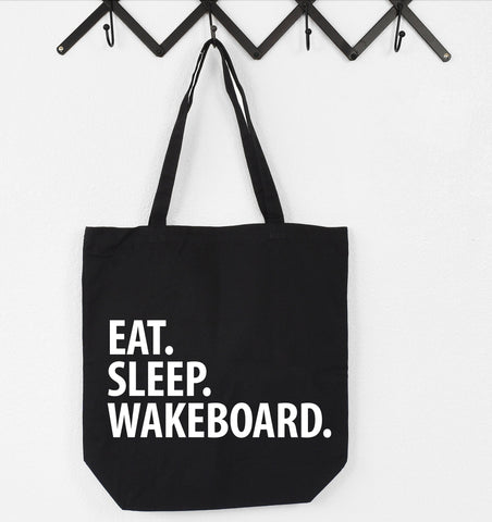 Wakeboard Bag, Eat Sleep Wakeboard Tote Bag | Long Handle Bags - 1842-WaryaTshirts