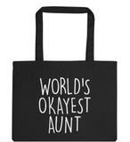 Aunt Gift, World's Okayest Aunt Tote Bag | Long Handle Bags - 88