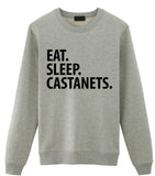 Castanets Sweater, Castanets Player Gift, Eat Sleep Castanets Sweatshirt Mens & Womens Gift-WaryaTshirts
