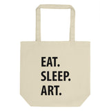 Eat Sleep Art Tote Bag | Short / Long Handle Bags-WaryaTshirts