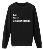 Eat Sleep Aviation School Sweater-WaryaTshirts