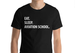 Eat Sleep Aviation School T-Shirt-WaryaTshirts