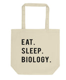 Eat Sleep Biology Tote Bag | Short / Long Handle Bags-WaryaTshirts