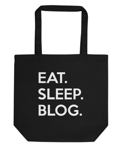 Eat Sleep Blog Tote Bag | Short / Long Handle Bags-WaryaTshirts
