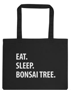 Eat Sleep Bonsai Tree Tote Bag | Long Handle Bags - 1191-WaryaTshirts