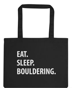 Eat Sleep Bouldering Tote Bag | Long Handle Bags - 1068-WaryaTshirts