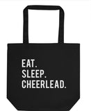 Eat Sleep Cheerlead Tote Bag | Short / Long Handle Bags-WaryaTshirts
