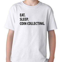 Eat Sleep Coin Collecting T-Shirt Kids-WaryaTshirts