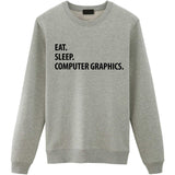 Eat Sleep Computer Graphics Sweater-WaryaTshirts