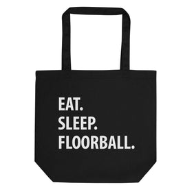 Eat Sleep Floorball Tote Bag | Short / Long Handle Bags-WaryaTshirts
