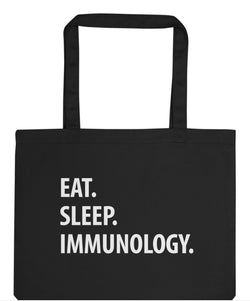 Eat Sleep Immunology Tote Bag | Long Handle Bags - 1260-WaryaTshirts
