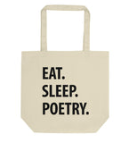 Eat Sleep Poetry Tote Bag | Short / Long Handle Bags-WaryaTshirts