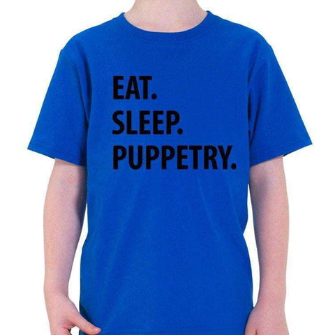 Eat Sleep Puppetry T-Shirt Kids-WaryaTshirts