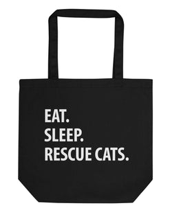 Eat Sleep Rescue Cats Tote Bag-WaryaTshirts
