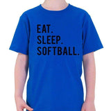 Eat Sleep Softball T-Shirt Kids-WaryaTshirts