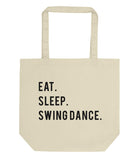 Eat Sleep Swing Dance Tote Bag | Short / Long Handle Bags-WaryaTshirts