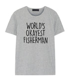 Fisherman Shirt, World's Okayest Fisherman T-Shirt Men & Women Gifts-WaryaTshirts