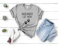 Highlander Cat T-Shirt, Highlander Cat Mom Shirt, Cat Lover Gift Womens - 2812