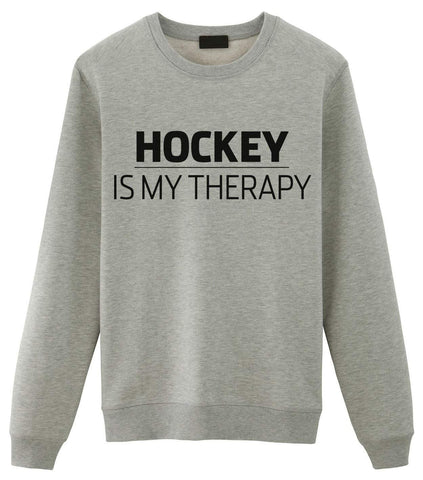 Hockey Lover Gift Sweater Mens Womens - Hockey is my therapy Sweatshirt-WaryaTshirts