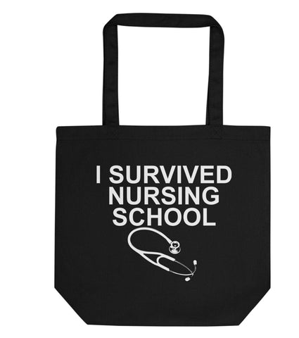 I Survived Nursing School Tote Bag | Short / Long Handle Bags-WaryaTshirts