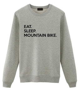 Mountain Bike Sweater, Eat Sleep Mountain Bike Sweatshirt Mens Womens Gifts