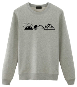 Mountains Sweater Nature Hiker Camping Sweatshirt Mens Womens-WaryaTshirts