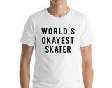 Skater T-Shirt, Skating shirt, World's Okayest Skater-WaryaTshirts