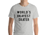 Skater T-Shirt, Skating shirt, World's Okayest Skater-WaryaTshirts