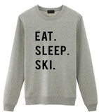 Ski Sweater, Skier gift, Eat Sleep Ski Sweatshirt Gift for Men & Women-WaryaTshirts