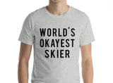 Skier T-Shirt, World's Okayest Skier Shirt Men Women gift-WaryaTshirts