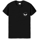 Smoking Alien T-Shirt Skull Pocket Print