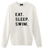 Swim Sweater, Eat Sleep Swim Sweatshirt Gift for Men & Women