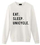 Unicycle Sweater, Eat Sleep Unicycle Sweatshirt Gift for Men & Women