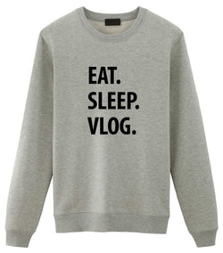 Vlog Sweater, Eat Sleep Vlog sweatshirt Mens Womens Gifts