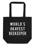World's Okayest Beekeeper Tote Bag | Long Handle Bag - 723-WaryaTshirts